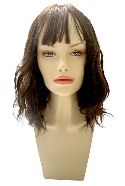 Deluxe Shoulder Length Loose Wave Dark Brown Wig