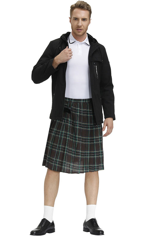 Dark Green Plaid Kilt