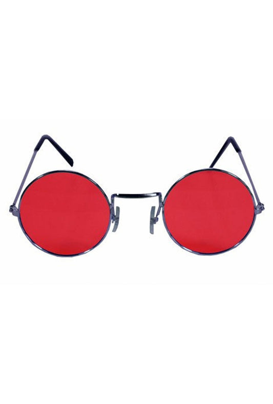 Hippy Circle Red & Black Glasses
