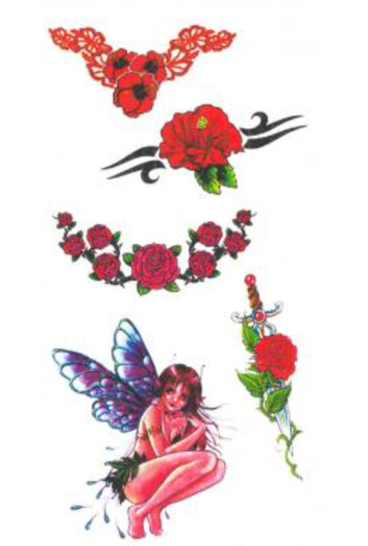 Flowers and Fairies Temporary Tattoos