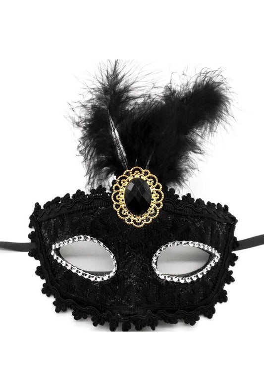 Lace Black Feather Mask