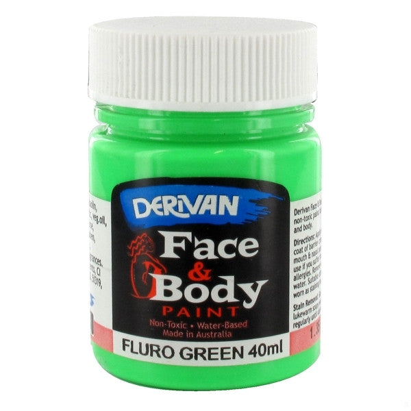 Derivan Face & Body Paint - Fluro Green – Hurly-Burly