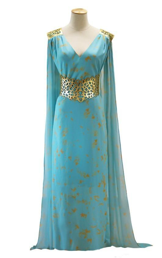daenerys targaryen dress blue Game of Thrones Womens Long Costume I will answer injustice with justice Danaerys | Danerys targarian fantasia,