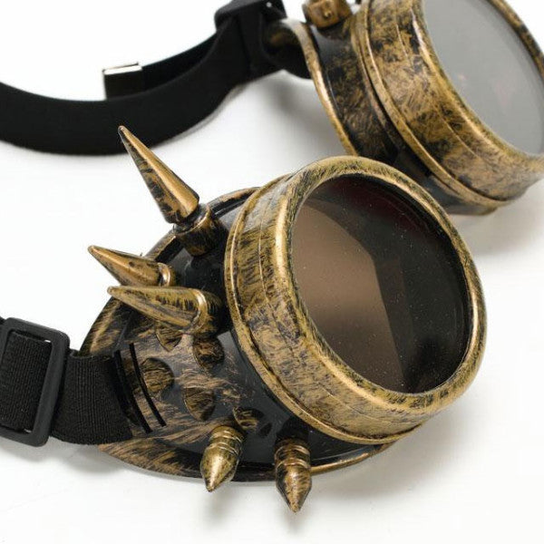 Bronze Steampunk Goggles With Spikes