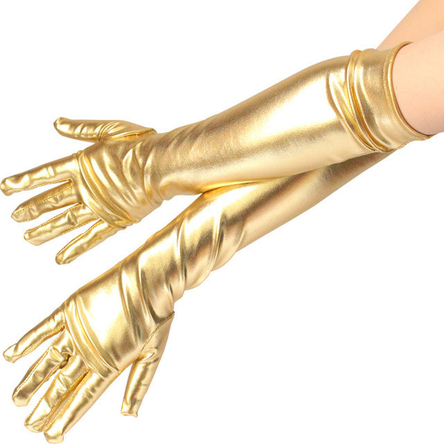 45cm Gold Metallic Gloves