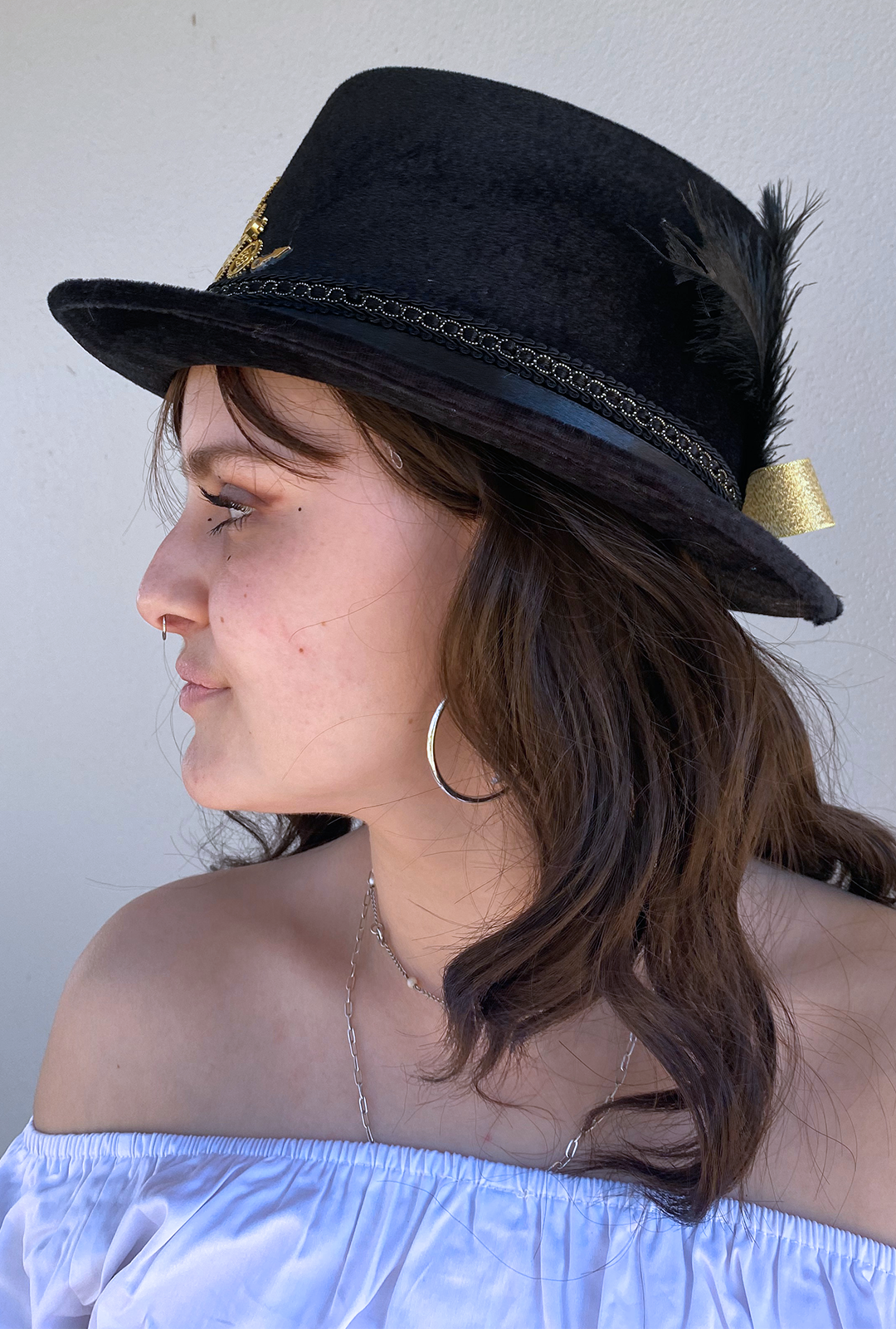 Steampunk Cogs and Gold Bow Hat (AAA)