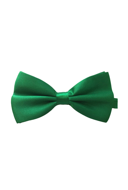 Green Satin Pre-Tied Bow Tie