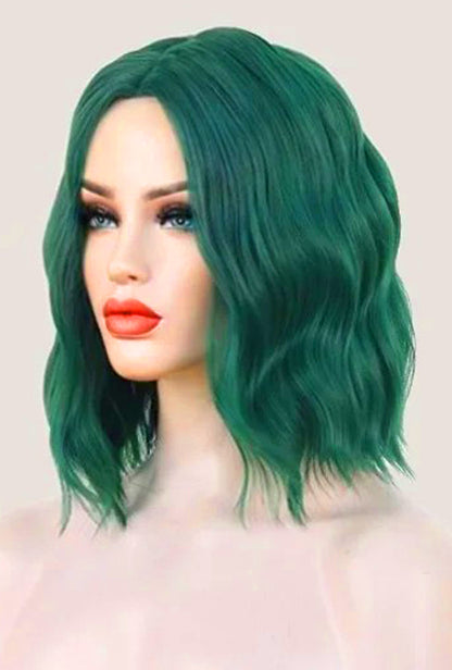 Emerald Green Shoulder Length Loose Wave Wig