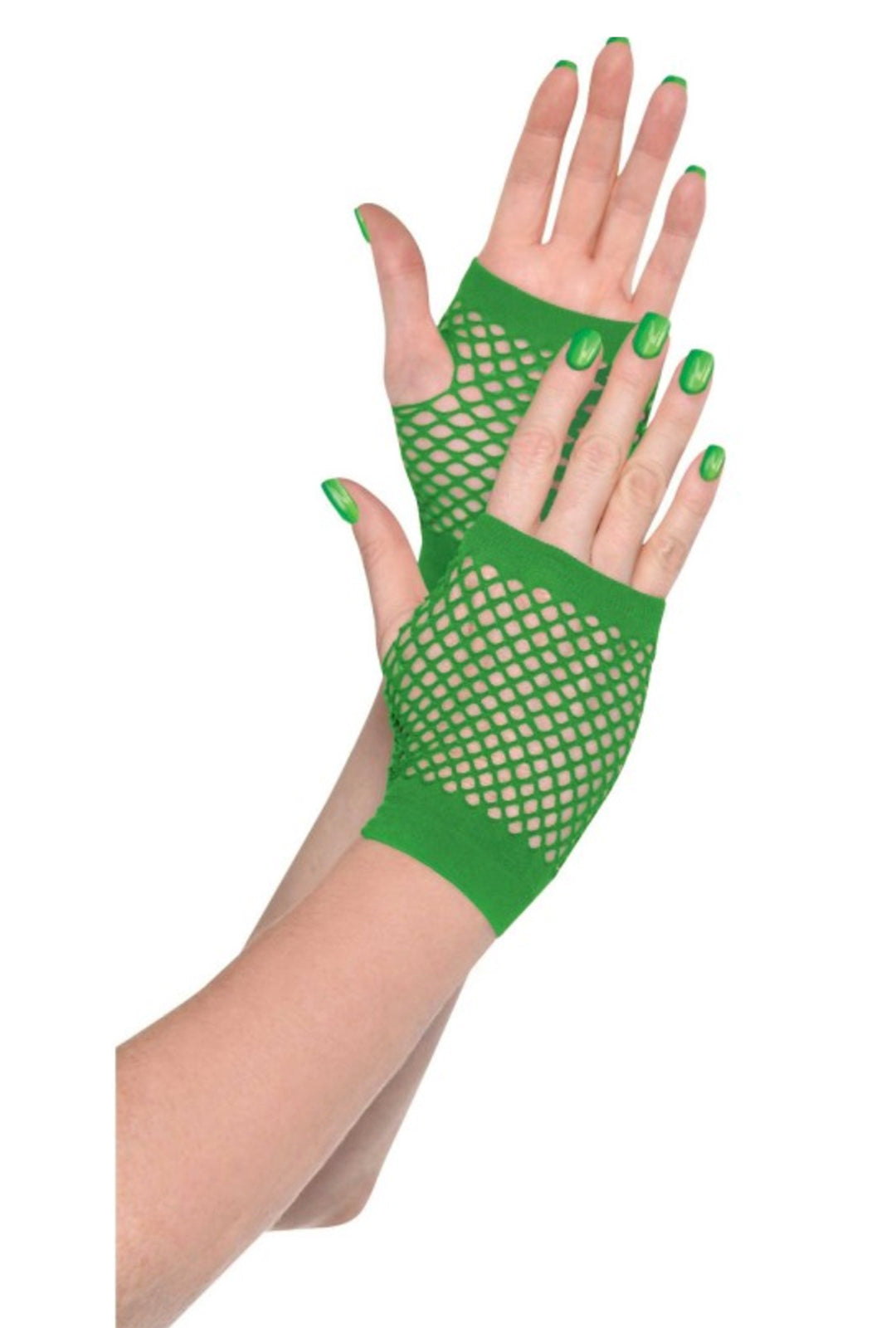 Green Fishnet Gloves