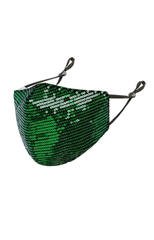 Sequin Green Face Mask