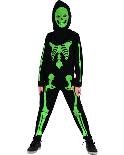 Kids Green Skeleton Costume