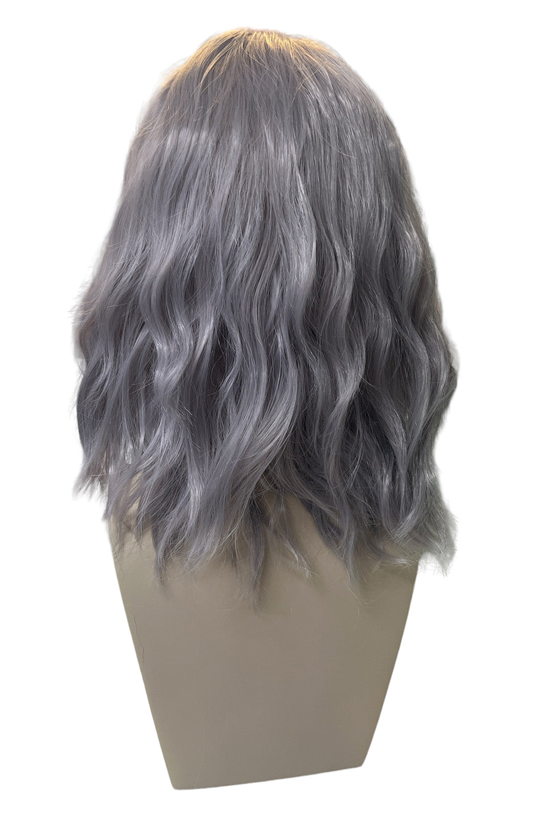 Silver Grey Shoulder Length Loose Wave Wig