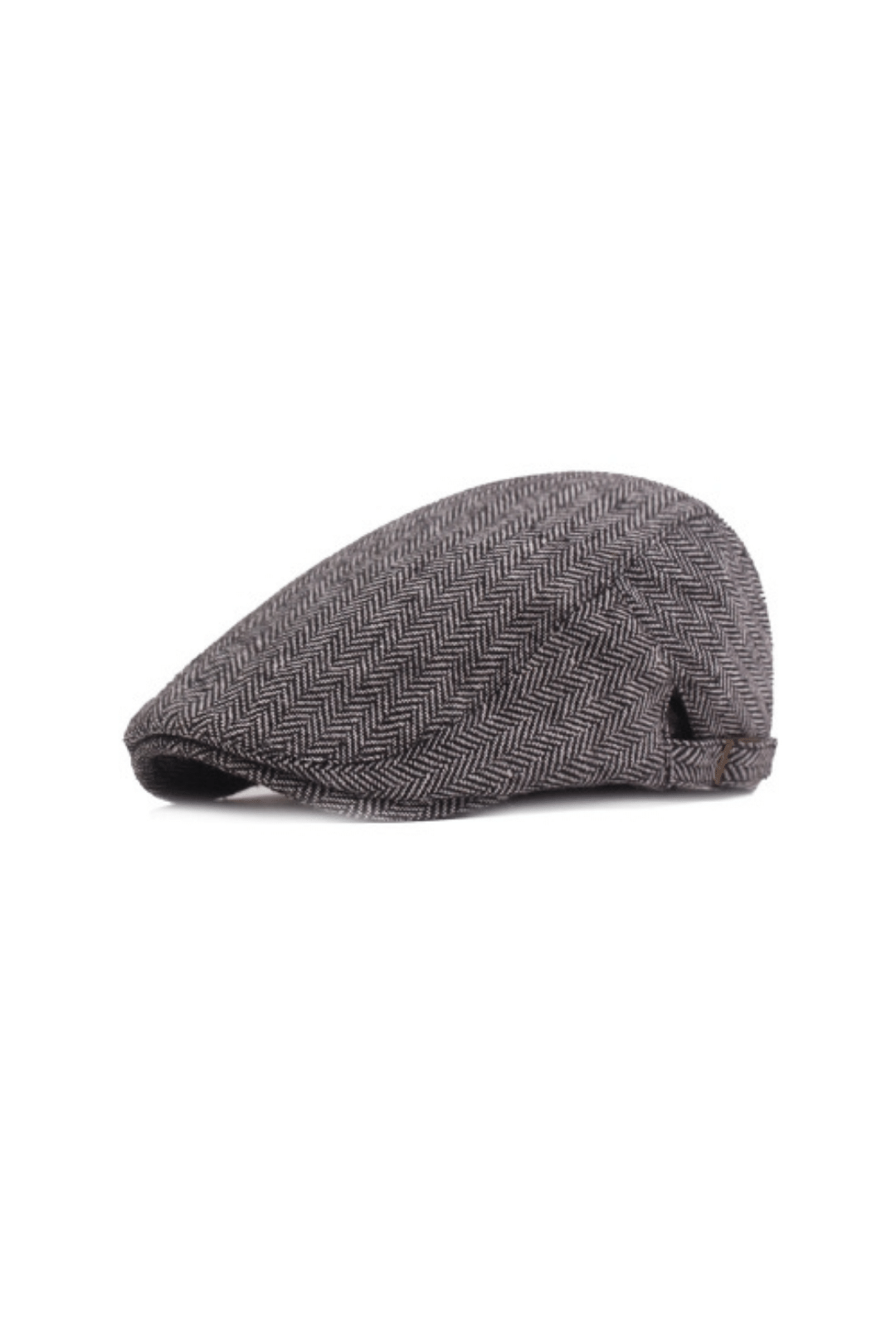 Light Grey Herringbone Flat Cap