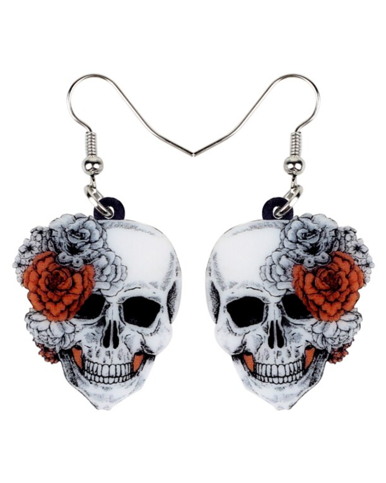 Floral Skull Earrings