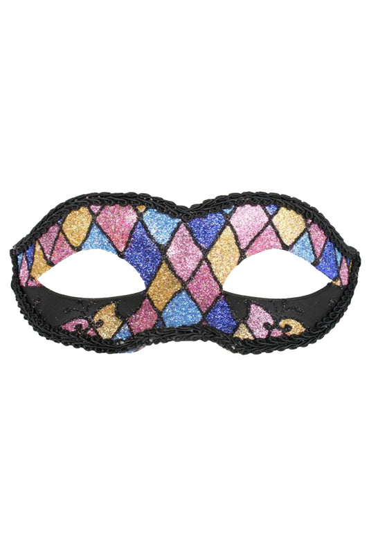 Pastel Harlequin Glitter Masquerade Mask