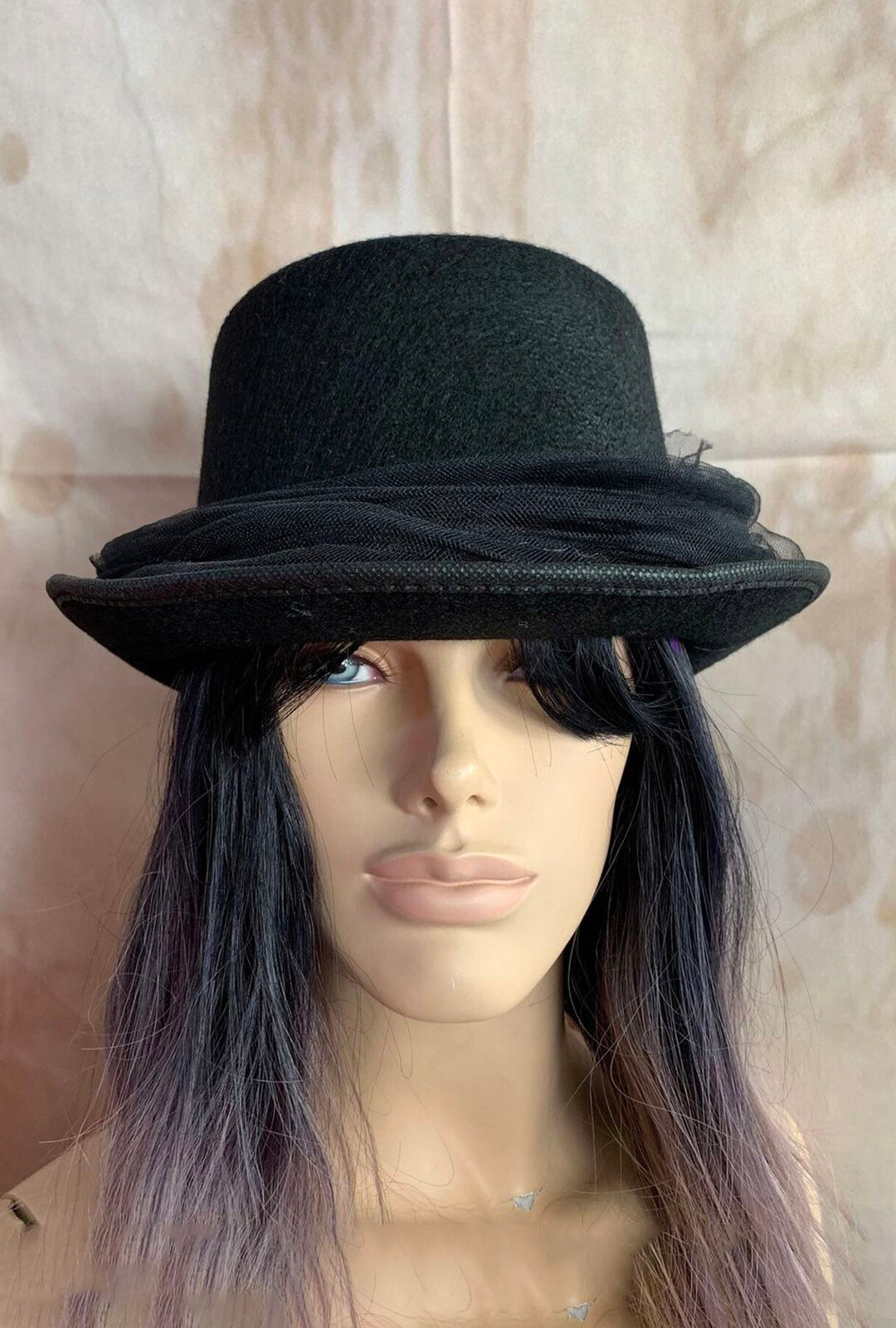 Black Top Hat with Tulle (BB)