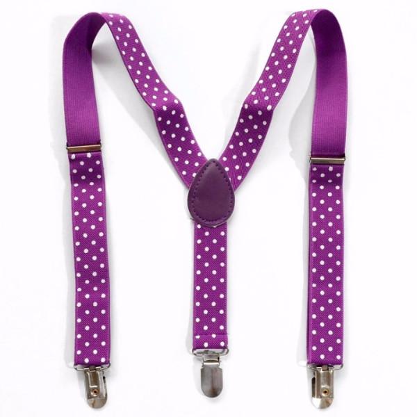 Purple Polka Dot Suspenders