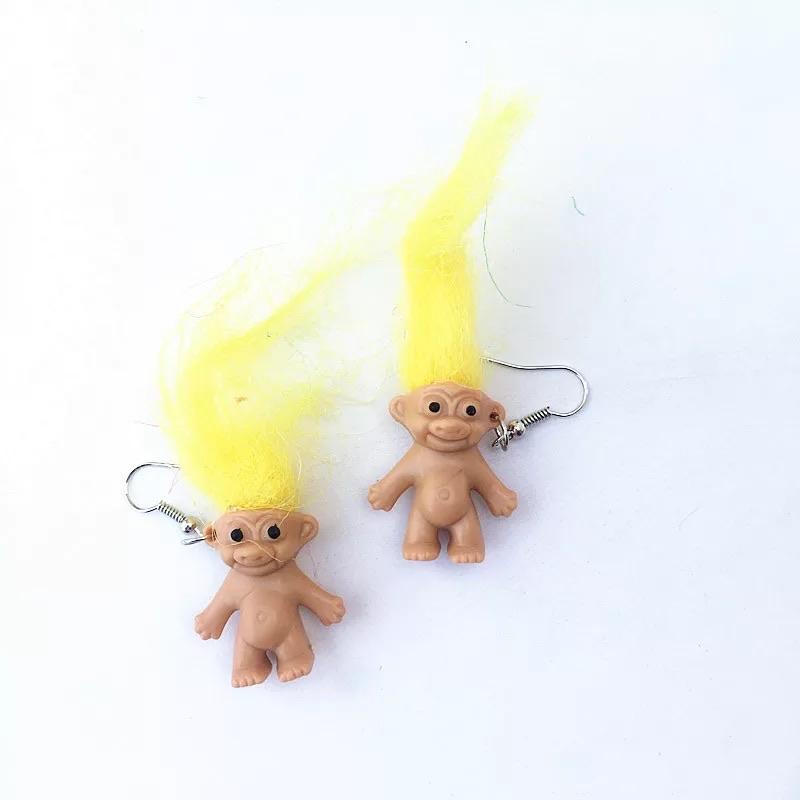 Yellow Haired Troll Earrings