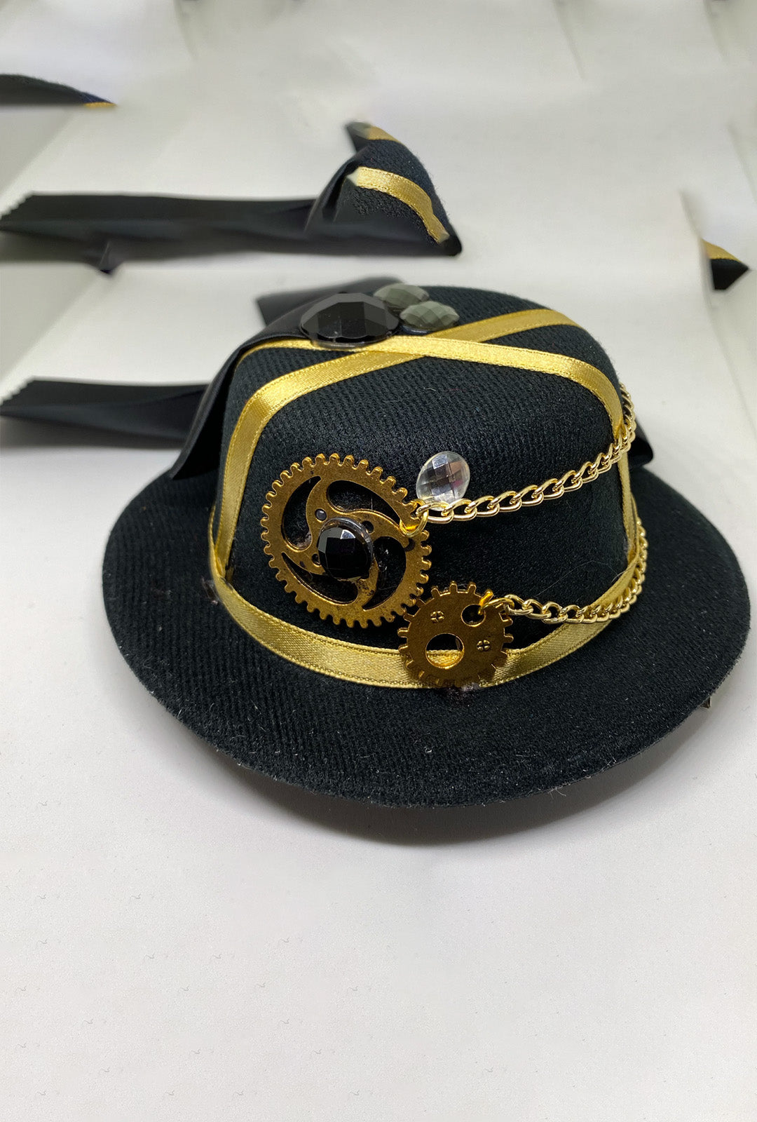 Steampunk Mini Gold Top Hat (J)