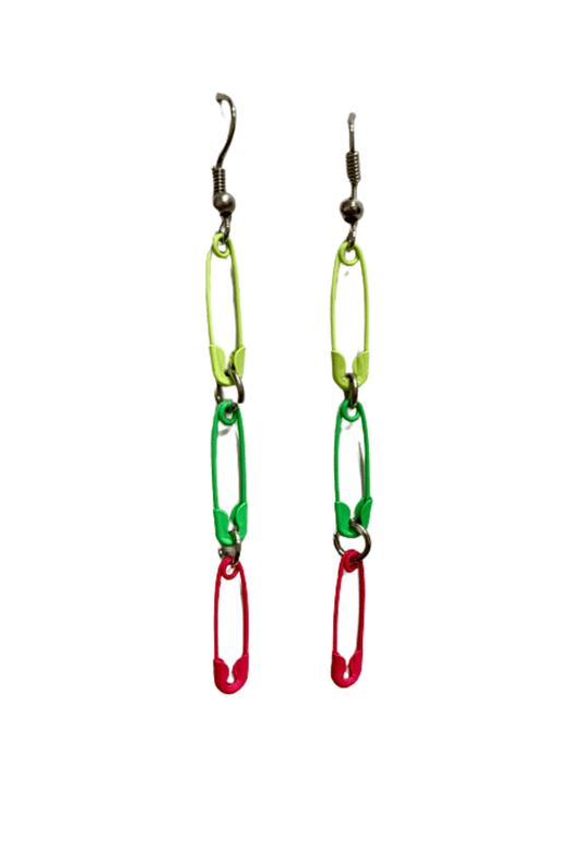 Neon Safety Pins Earrings
