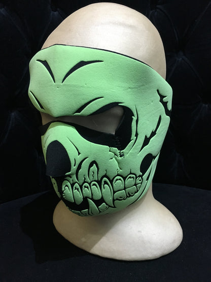 Green Skull Biker Mask