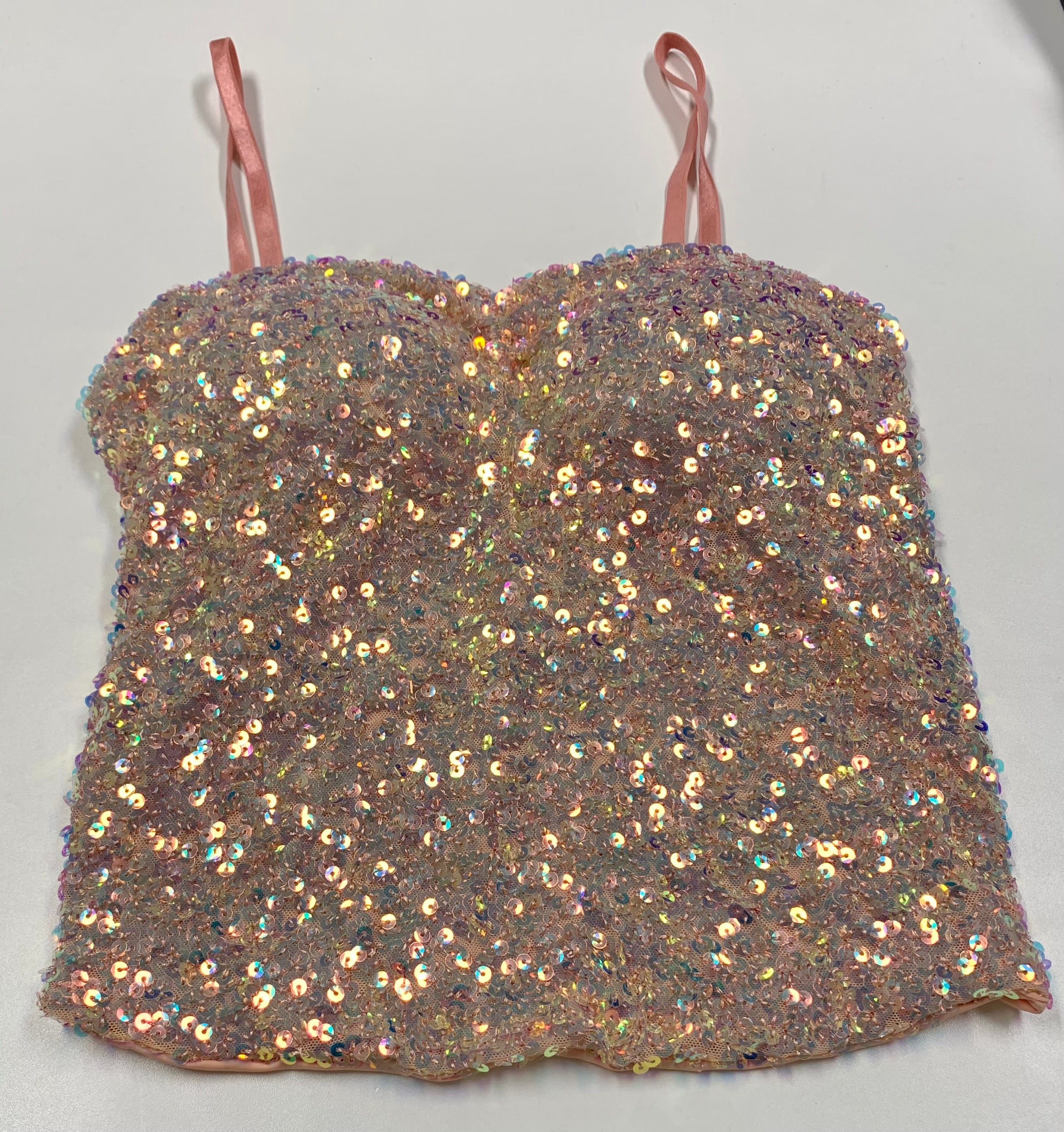 sparkly pink crop top