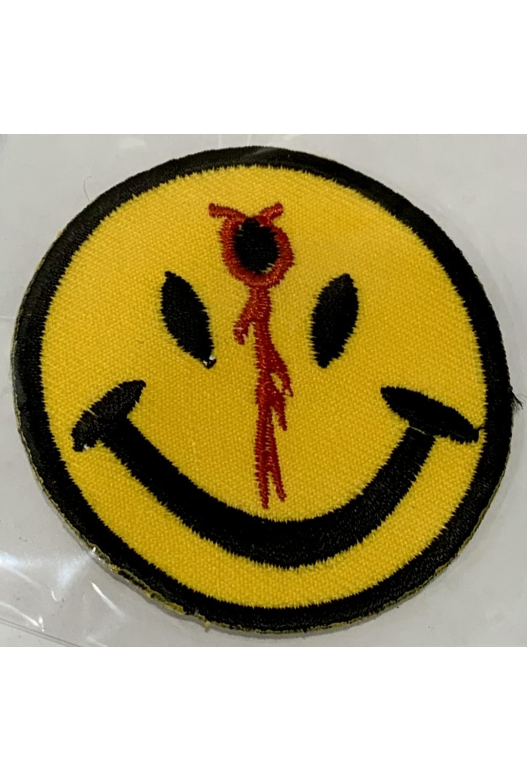 Smiley Face with Bullet Wound Iron On Patch