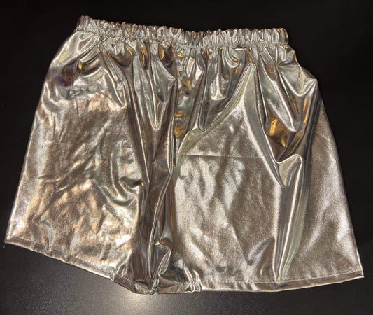 Metallic Silver Lyra Shorts