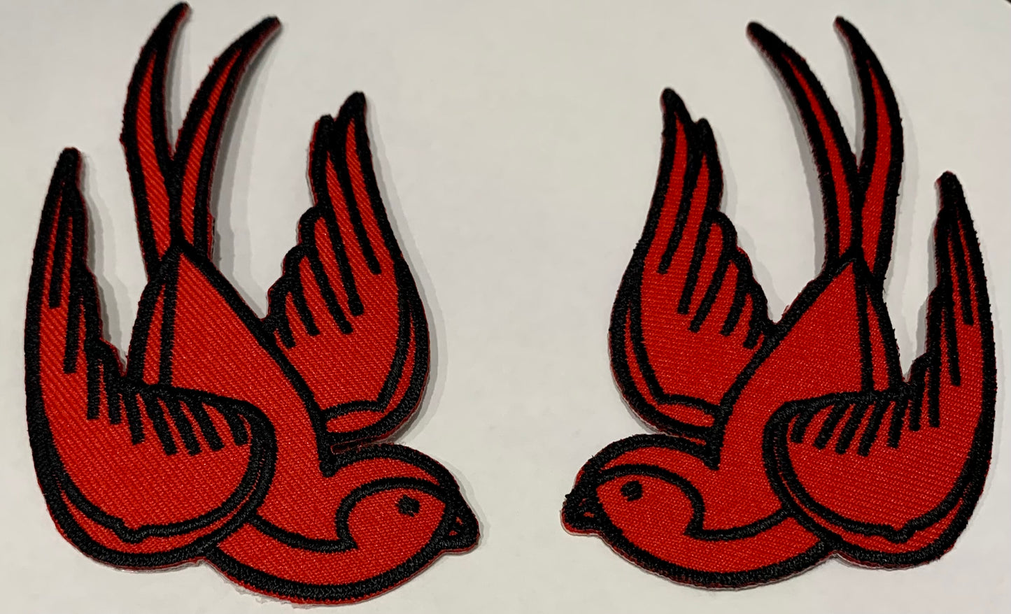 Red Swallow Iron on Patch