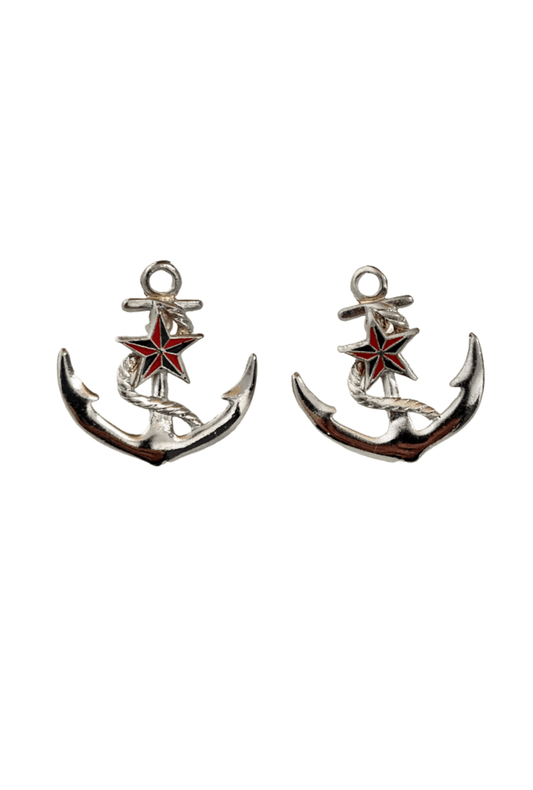 Nautical Star Anchor Earrings