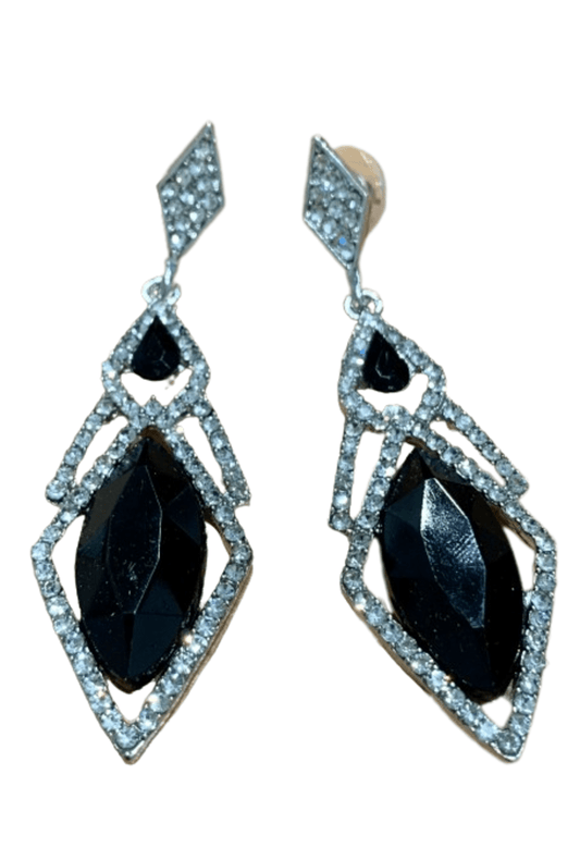 Black and Silver Diamante Earrings