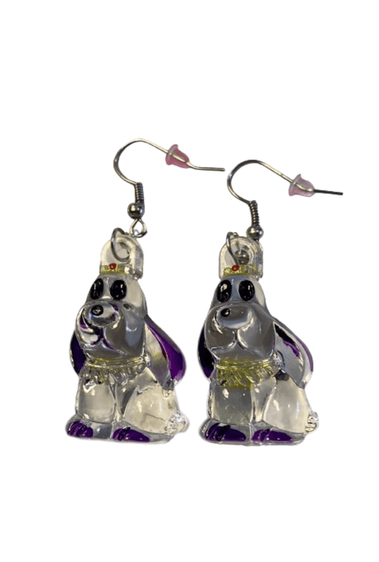 Purple Puppy Earrings