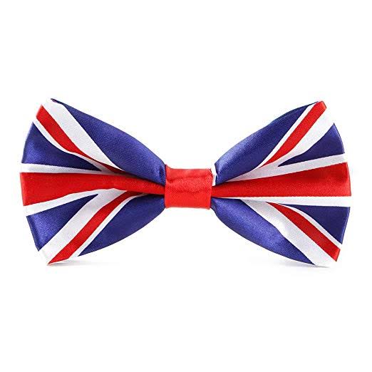 UK Flag Satin Pre-Tied Bow Tie