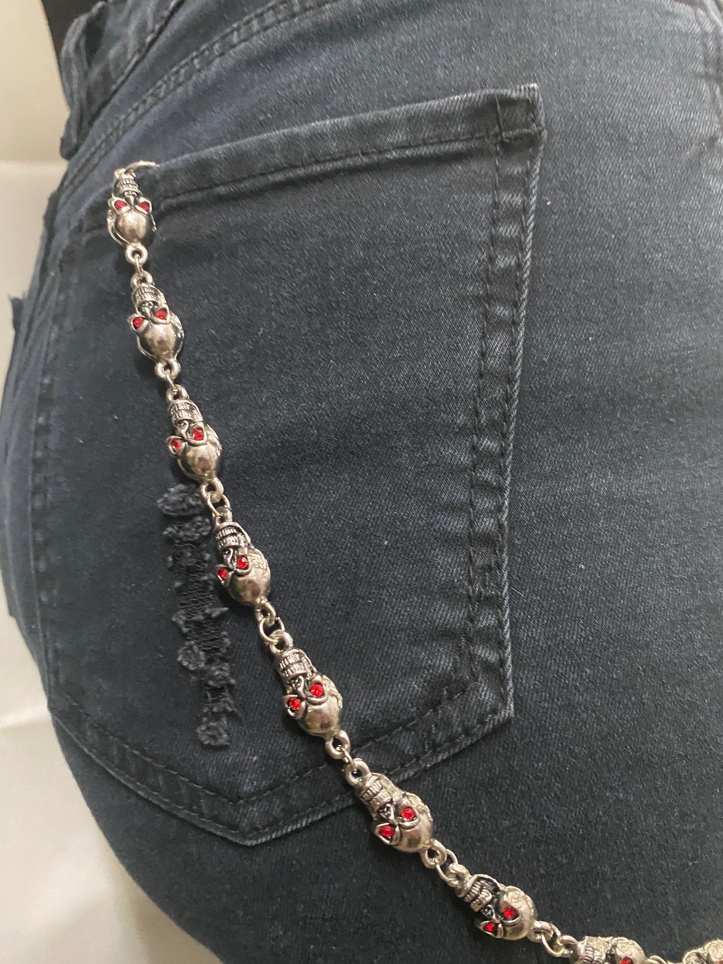 Silver Skull Wallet Chain