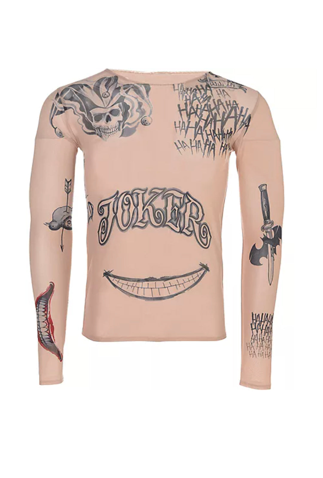 SUIT YOURSELF Suicide Squad Long-Sleeve Tattoo Joker Shirt for Adults, One  Size up to Men's Size 40-42, Features Tattoos : Amazon.sg: Fashion