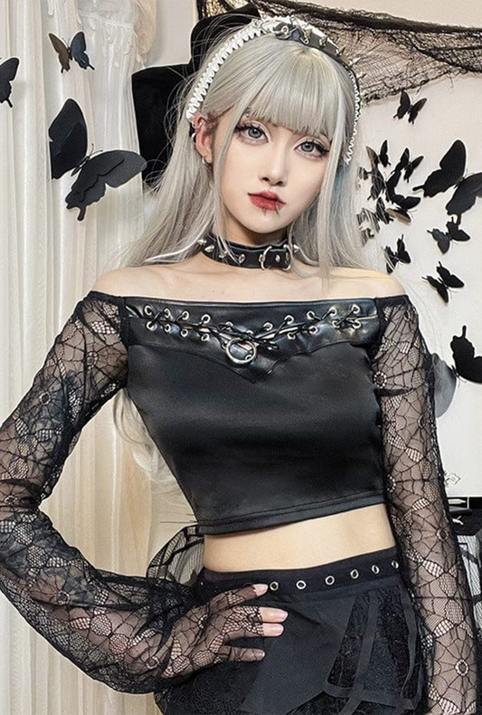 Black Gothic Long Sleeve Top