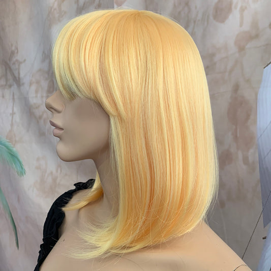 Deluxe Peach Blonde Bob Wig