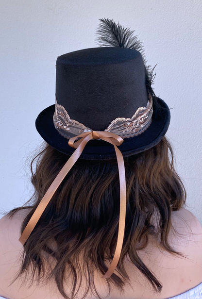 Steampunk Lace Hearts and Chains Hat (YY)