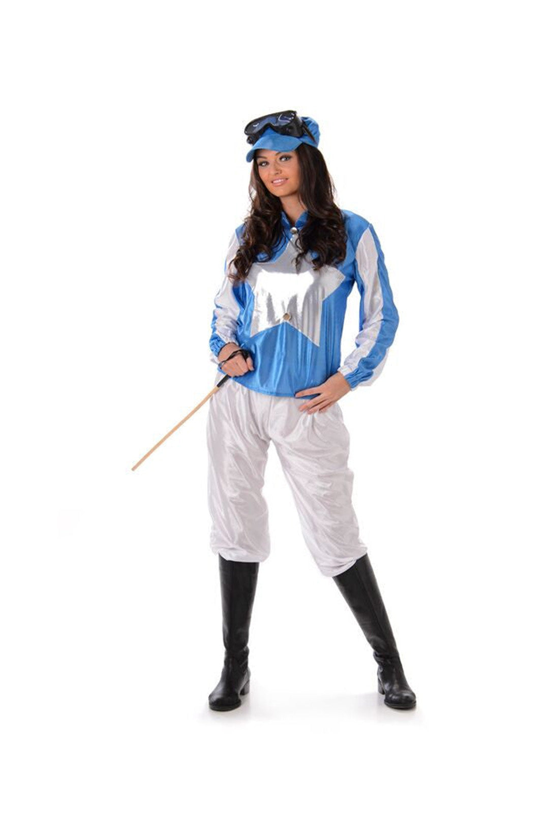 Blue and Silver Ladies Jockey Costume