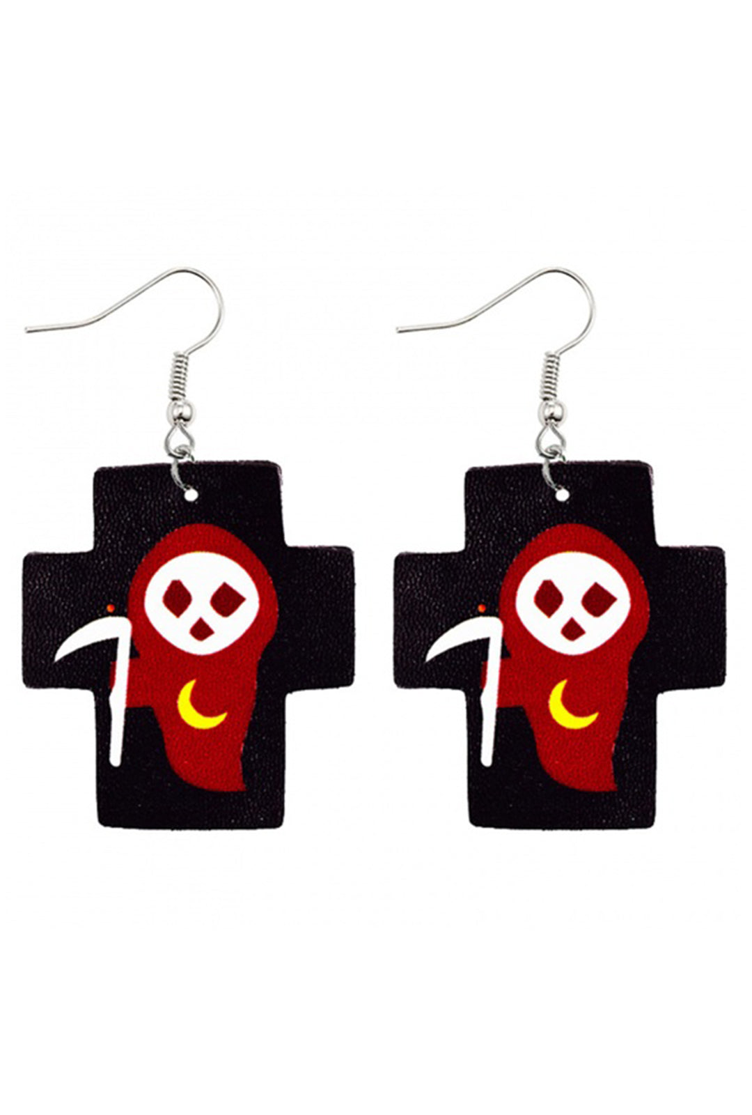 Grim Reaper Cross Earrings