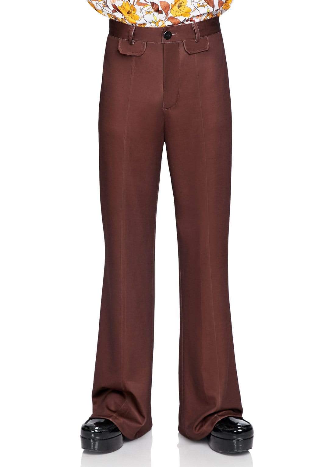 Brown Bell Bottom Disco 70s Pants