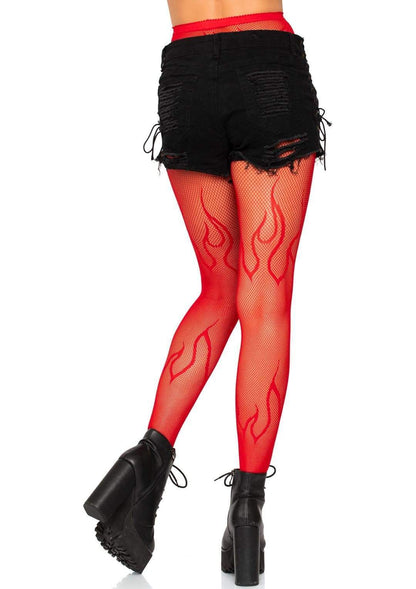 Red Flame Fishnet Tights