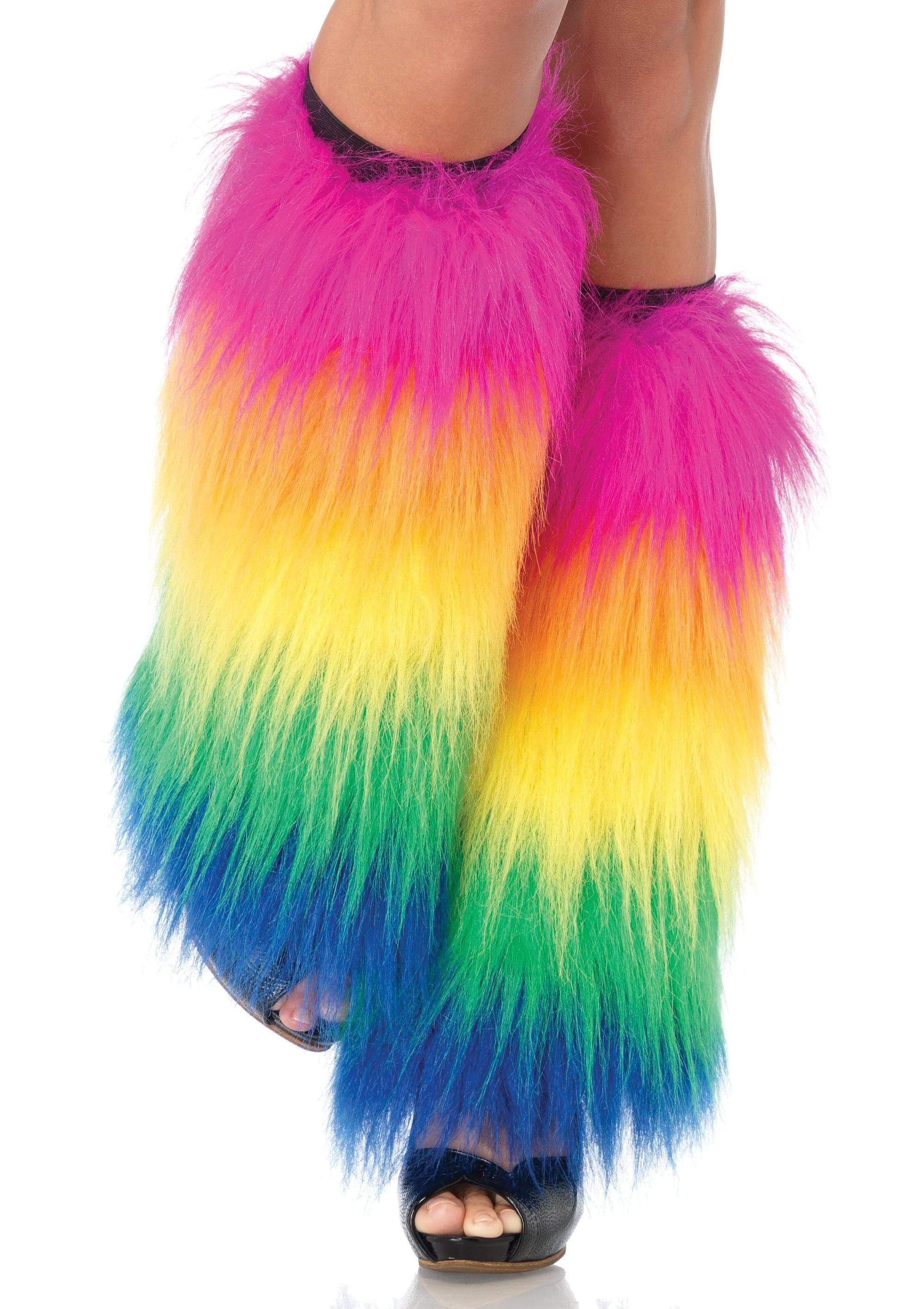 Furry rainbow cheap boots