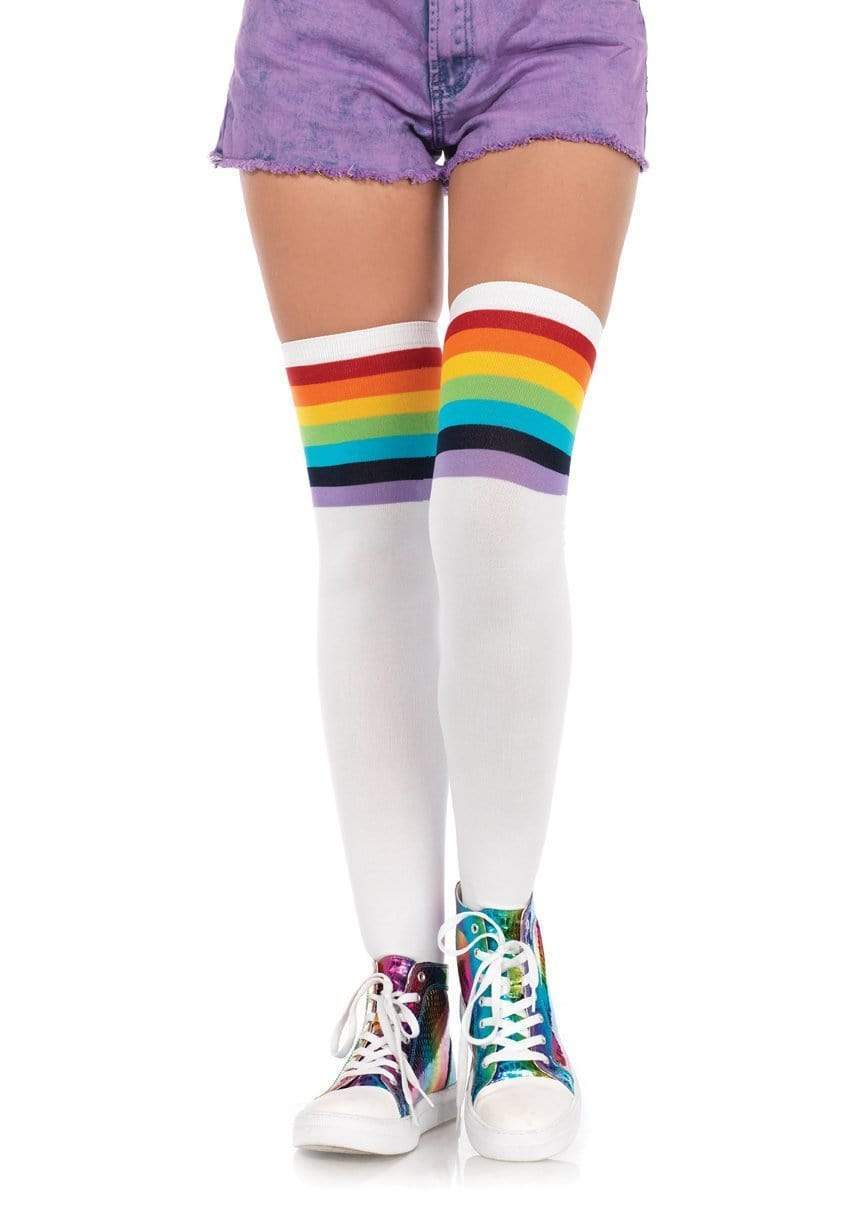 Over the Rainbow White Thigh Highs
