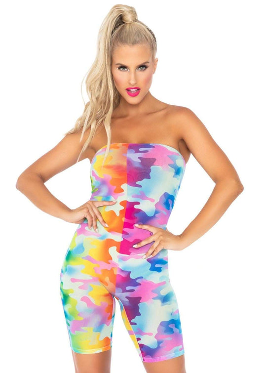 Rainbow Camo Mesh Romper