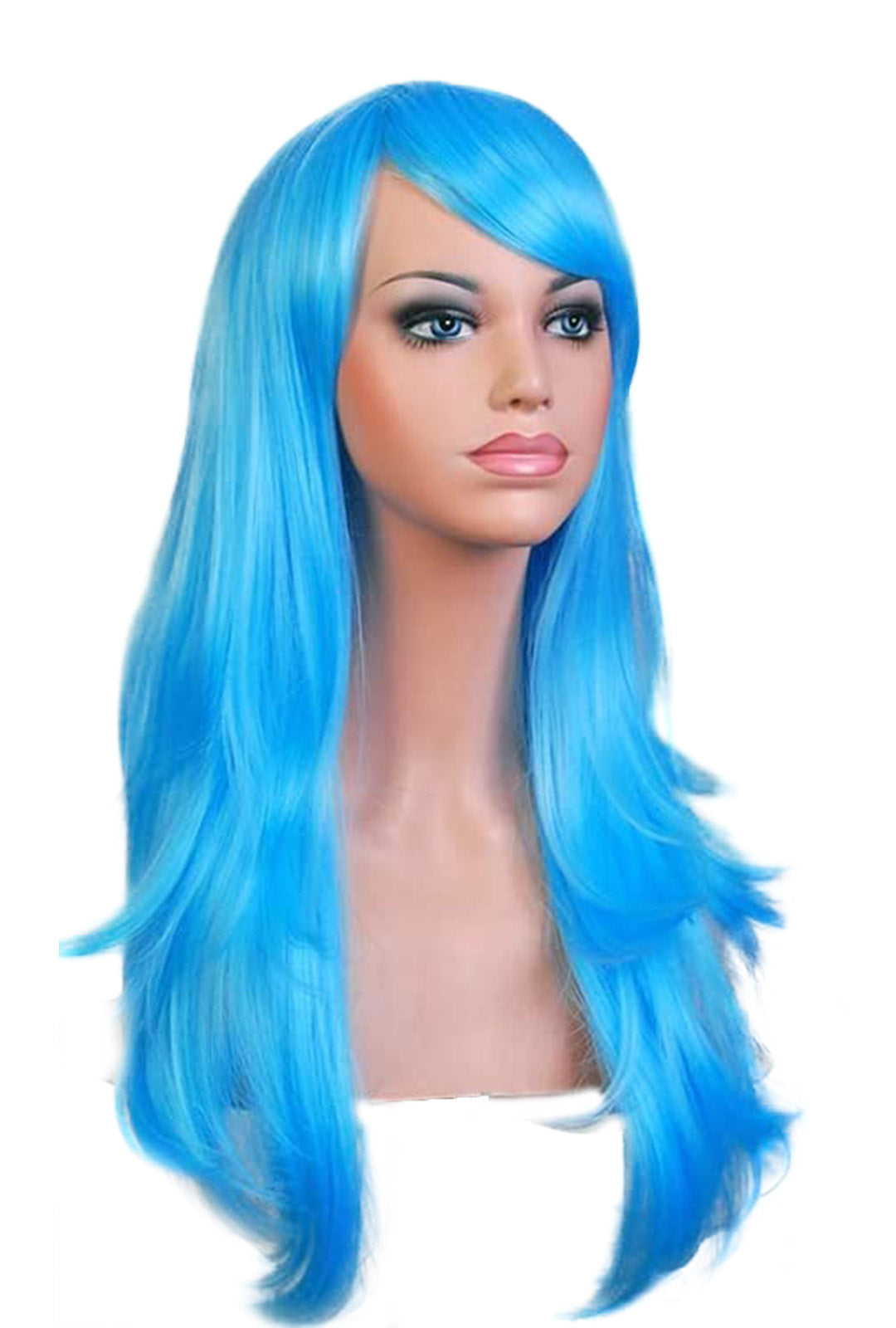 Deluxe Long Wavy Light Blue Wig