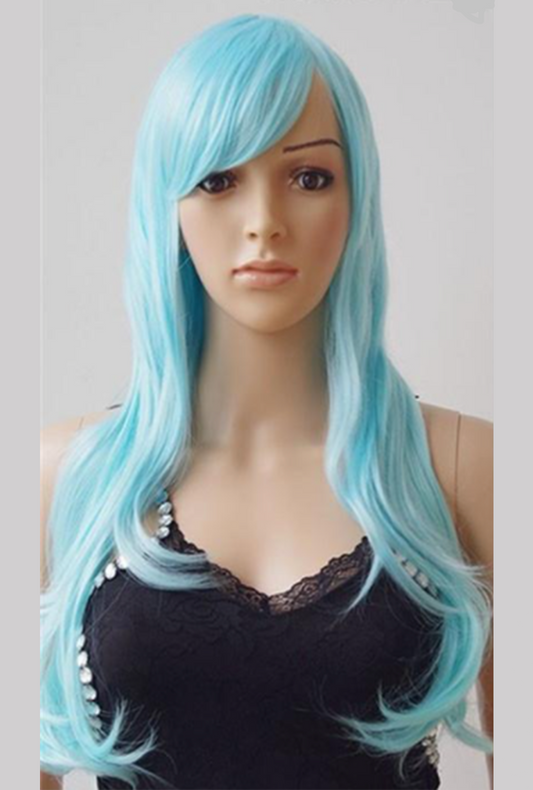 Light Blue Loose Wave Deluxe Wig