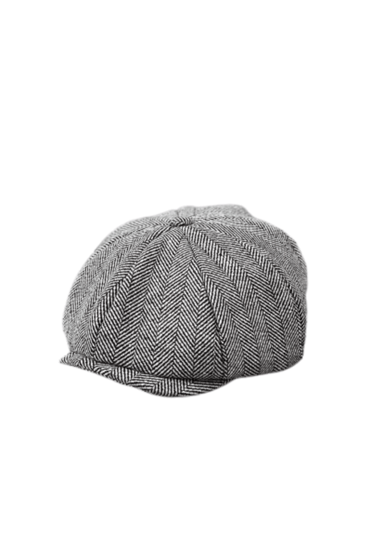 Grey Chevron Flat Cap