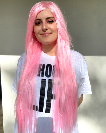 Deluxe Long Straight Baby Pink Wig