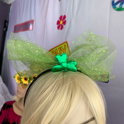 Green Tulle Shamrock Headband